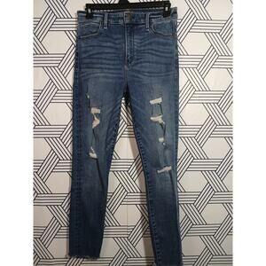 Abercrombie Simone High Rise Distressed Skinny Jeans Y2K Grunge Street Style